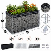 Kuvido Hochbeet eckig 130 cm x 80 cm x 80 cm (L x H x T), Maschenweite 5 x 5 cm, Wandstärke 10 cm