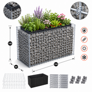 Kuvido Hochbeet eckig 100 cm x 100 cm x 60 cm (L x H x T), Maschenweite 5 x 5 cm, Wandstärke 10 cm
