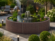 Kuvido Runder Gabionenteich 202 cm Durchmesser x 80 cm Höhe  Hochteich aus verzinktem Stahl, 4 mm Drahtgeflecht, 5 x 5 cm Maschenweite, Gartenteich für Außenbereich
