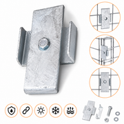Kuvido Gabionenclips 5 x 10 cm verzinkt  Hochleistungs-Drahtgitterverbinder aus Metall, rostfreie Gabionenbefestigungsclips für Gartenmauern und Gabionenkörbe