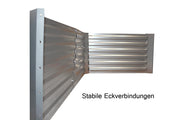 Hochbeet verzinkt Blech mit Aufsatz (184 x 60 x 90 cm ohne Aufsatz. Pflanzmaße)