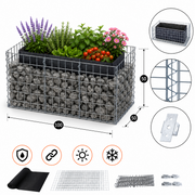 Kuvido Rechteckiges Hochbeet 100 x 50 x 50 cm (L x H x T)  Verzinktes Metall-Hochbeet mit 5 x 10 cm Maschenweite, 10 cm Wandstärke, rostfreier Draht-Pflanzkasten für Gemüse, Kräuter und Blumen