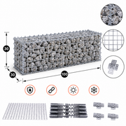Kuvido Gabionenkorb 100 x 30 x 30 cm (L x H x T)  Verzinktes Stahldrahtgeflecht 4 mm, Maschenweite 5 x 5 cm, Spiralverbinder, für Gartengestaltung und Landschaftsbau