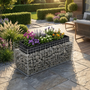 Kuvido Rostbeständiges Hochbeet Rechteckig 120cm x 50cm x 50cm  Langlebiges verzinktes Metallgitter 4 mm, 5x5 cm Maschenweite  Stabiler Pflanzkasten für Blumen, Kräuter und Gemüsegärten
