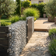 Kuvido Aluminium Gabionen-Klemme mit Zaunhalter  5x5 cm Masche, inklusive Abdeckplatte, Muttern, Schrauben & Unterlegscheiben  Robuster Metallclip mit sicherer, werkzeugfreier Montage für Gabionenkorb, Gartenmauer, dekorativer Zaun