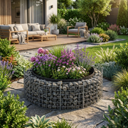 Kuvido Modernes Rundes Hochbeet 172cm x 50cm  Langlebiges & Stabiles Verzinktes Stahldrahtgitter (4mm, 5x10cm Maschenweite) Outdoor Metall Pflanzkasten für Gemüse, Blumen, Kräuter, Terrasse oder Balkon