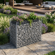 Kuvido Verzinktes Hochbeet 100 x 100 x 60 cm (L x H x T)  Robustes Metall-Pflanzbeet mit Drahtgitter für Gemüse, Kräuter & Blumen, korrosionsbeständiges Gartenbeet