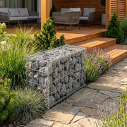 Kuvido Gabionenkorb 50 x 50 x 20 cm (L x H x T)  Verzinktes Stahldrahtgeflecht 4 mm, Maschenweite 5 x 5 cm, Spiralverbinder, für Garten- und Landschaftsgestaltung