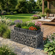 Kuvido Rechteckiges Hochbeet 100 x 50 x 50 cm (L x H x T)  Verzinktes Metall-Hochbeet mit 5 x 10 cm Maschenweite, 10 cm Wandstärke, rostfreier Draht-Pflanzkasten für Gemüse, Kräuter und Blumen