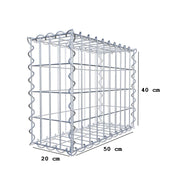 Gabione 50 cm x 40 cm x 20 cm (L x H x T), Maschenweite 5 cm x 10 cm, Spirale