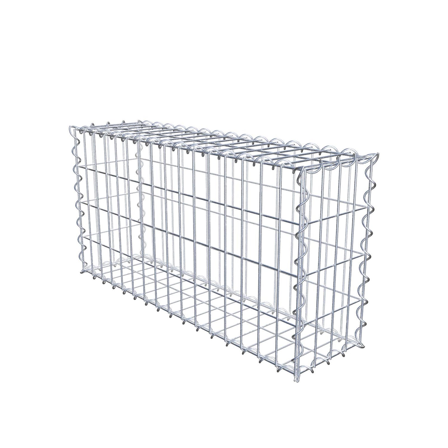 Gabione 80 cm x 40 cm x 20 cm (L x H x T), Maschenweite 5 cm x 10 cm, Spirale