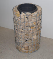 Blumensäule Höhe 62 cm rund, Durchmesser 37 cm, MW 5 x 5 cm, feuerverzinkt inkl. Topf