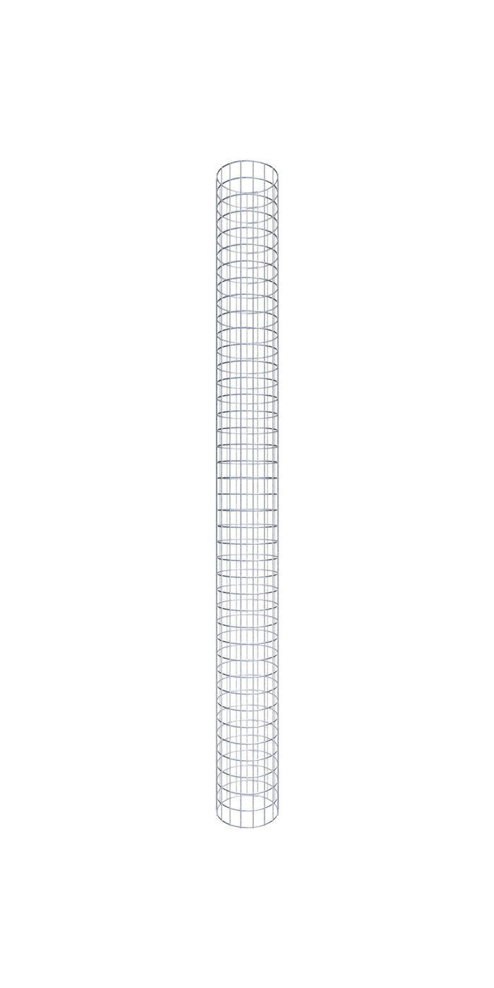 Gabionensäule rund feuerverzinkt, 27 cm Durchmesser, 200 cm Höhe, MW 5 cm x 10 cm