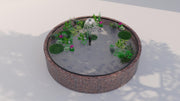 Kuvido Runder Gabionenteich 202 cm Durchmesser x 80 cm Höhe  Hochteich aus verzinktem Stahl, 4 mm Drahtgeflecht, 5 x 5 cm Maschenweite, Gartenteich für Außenbereich