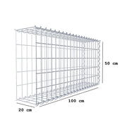 Anbaugabione Typ 2 100 cm x 50 cm x 20 cm (L x H x T), Maschenweite 5 cm x 10 cm, Spirale