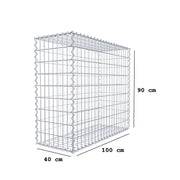 Gabione 100 cm x 90 cm x 40 cm (L x H x T), Maschenweite 5 cm x 10 cm, Spirale