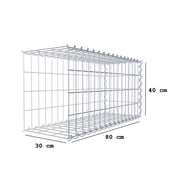 Anbaugabione Typ 2 80 cm x 40 cm x 30 cm (L x H x T), Maschenweite 5 cm x 10 cm, Spirale