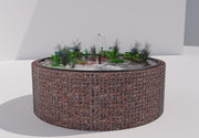 Kuvido Gabionen Hochteich rund, Außendurchmesser 232 cm, Höhe 80 cm, Maschenweite 5 x 5 cm, Wandstärke 15 cm