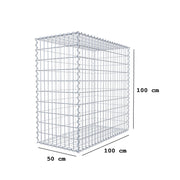 Gabione 100 cm x 100 cm x 50 cm (L x H x T), Maschenweite 5 cm x 10 cm, Spirale