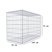 Gabione 100 cm x 70 cm x 50 cm (L x H x T), Maschenweite 5 cm x 10 cm, Spirale