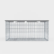 Gartenbank Spiralgabione 105 x 50 x 50 cm - MW 5 x 10 cm, mit Recyclingauflage in anthrazit