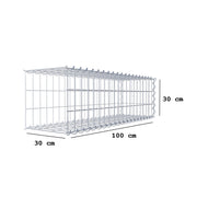 Anbaugabione Typ 2 100 cm x 30 cm x 30 cm (L x H x T), Maschenweite 5 cm x 10 cm, Spirale