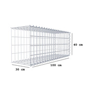 Anbaugabione Typ 2 100 cm x 40 cm x 30 cm (L x H x T), Maschenweite 5 cm x 10 cm, Spirale