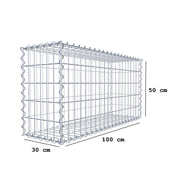Kuvido Gabione 100 cm x 50 cm x 30 cm (L x H x T), Maschenweite 5 cm x 10 cm, Spirale