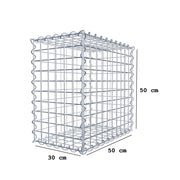 Gabione 50 cm x 50 cm x 30 cm (L x H x T), Maschenweite 5 cm x 5 cm, Spirale