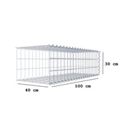 Anbaugabione Typ 2 100 cm x 30 cm x 40 cm (L x H x T), Maschenweite 5 cm x 10 cm, Spirale
