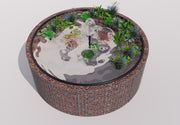 Kuvido Gabionen Hochteich rund, Außendurchmesser 232 cm, Höhe 80 cm, Maschenweite 5 x 5 cm, Wandstärke 15 cm