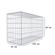 Gabione 100 cm x 60 cm x 40 cm (L x H x T), Maschenweite 5 cm x 10 cm, Spirale