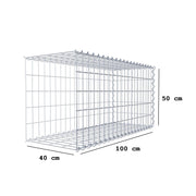 Anbaugabione Typ 2 100 cm x 50 cm x 40 cm (L x H x T), Maschenweite 5 cm x 10 cm, Spirale