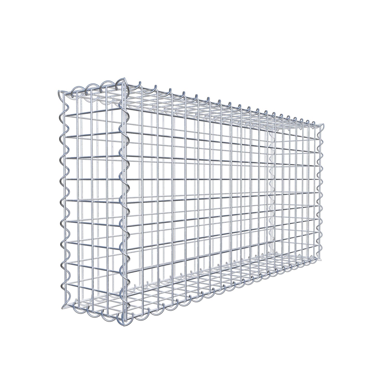 Gabione 100 cm x 50 cm x 20 cm (L x H x T), Maschenweite 5 cm x 5 cm, Spirale