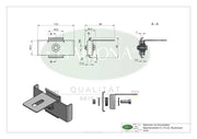 Klammer mit Zaunhalter Maschenweite 5 x 10 cm, Aluminium