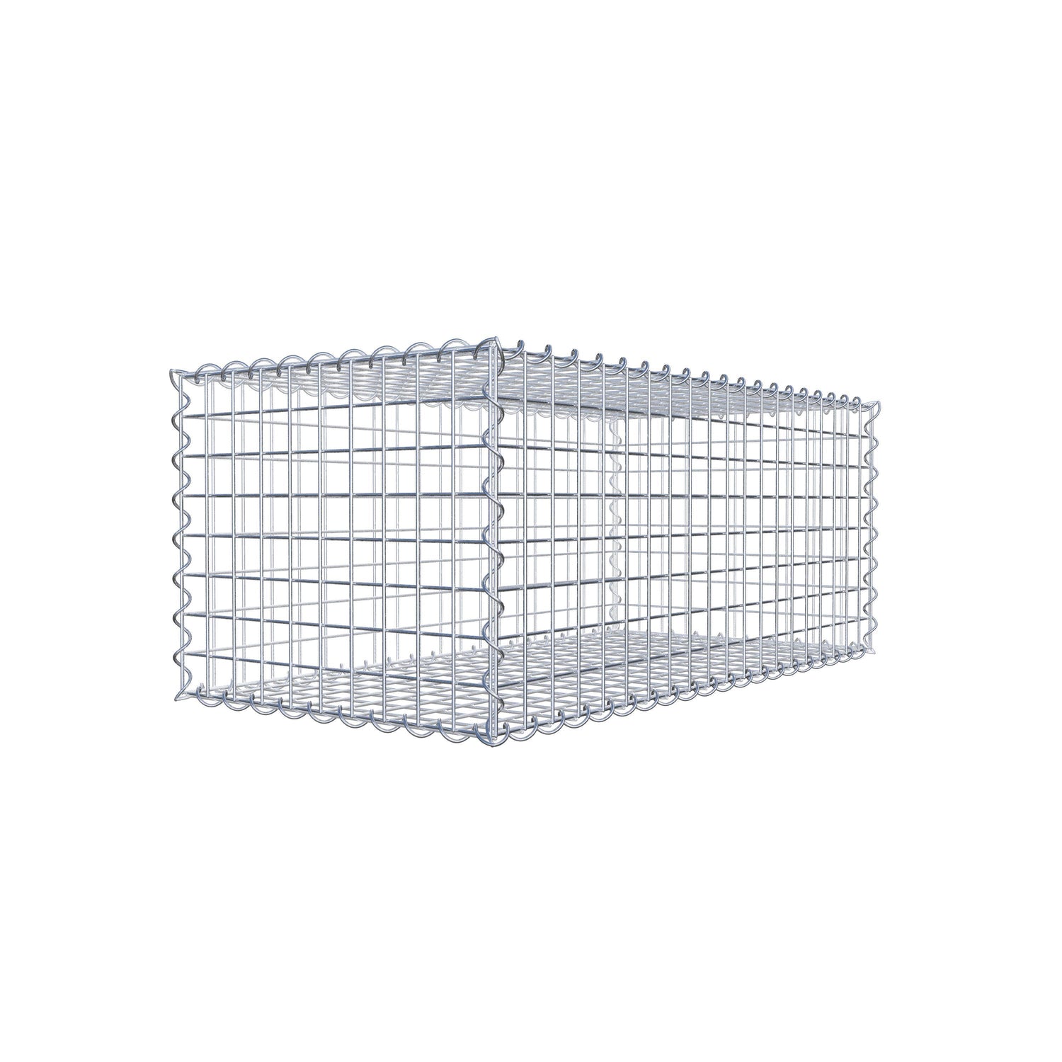 Gabione 100 cm x 40 cm x 50 cm (L x H x T), Maschenweite 5 cm x 5 cm, Spirale