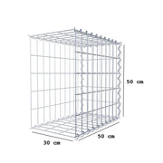 Anbaugabione Typ 2 50 cm x 50 cm x 30 cm (L x H x T), Maschenweite 5 cm x 10 cm, Spirale