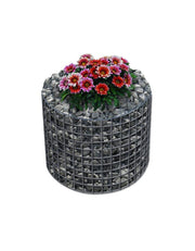 Rundes Hochbeet von Kuvido, 62 cm Durchmesser x 50 cm Höhe  Verzinktes Metall, 4 mm Drahtgeflecht, Maschenweite 5 x 5 cm, Wandstärke 10 cm, rostfreier Pflanzkasten für Kräuter, Blumen und Gemüse