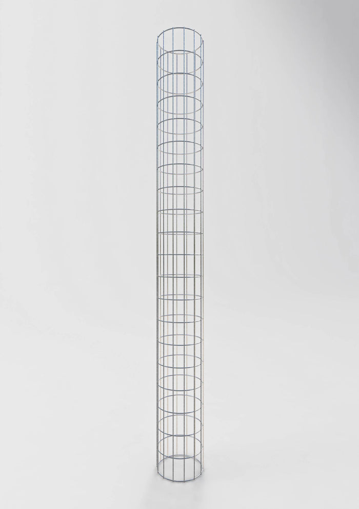 Gabionensäule rund feuerverzinkt, 22 cm Durchmesser, 200 cm Höhe, MW 5 cm x 10 cm