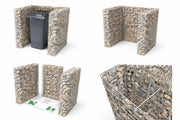 Gabionen Mülltonnenbox Grundelement  für 60120 l Mülltonnen, 115 cm Höhe