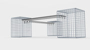 Gartenbank 3 Spiralgabionen - 205 x 60 x 40 cm (L x H x T) MW 5 x 5 cm, mit Recyclingauflage in anthrazit