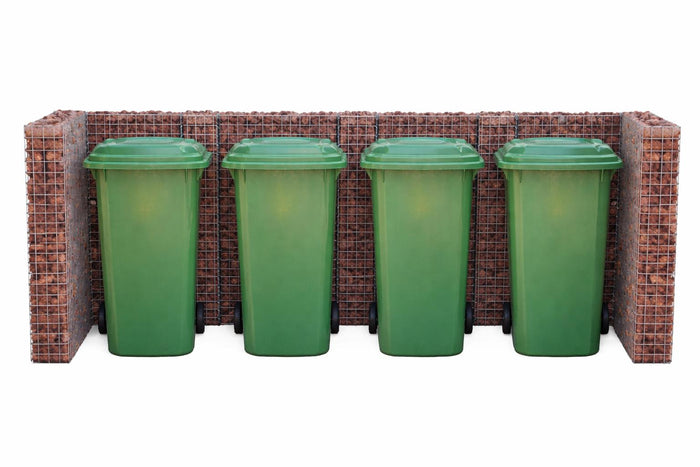 Gabionen Mülltonnenbox  4 Tonnen, 60120 l, 115 cm Höhe