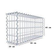 Gabione 80 cm x 40 cm x 20 cm (L x H x T), Maschenweite 5 cm x 10 cm, Spirale