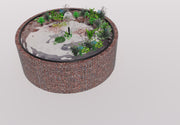 Kuvido Gabionen Hochteich rund, Außendurchmesser 232 cm, Höhe 80 cm, Maschenweite 5 x 5 cm, Wandstärke 15 cm