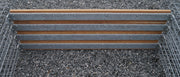 Gartenbank mit 2 Gabionen - Cumaru-Holz, 200 cm Länge x 60 cm Höhe x 37 cm Tiefe, galvanisch verzinkt, MW 5 x 5 cm