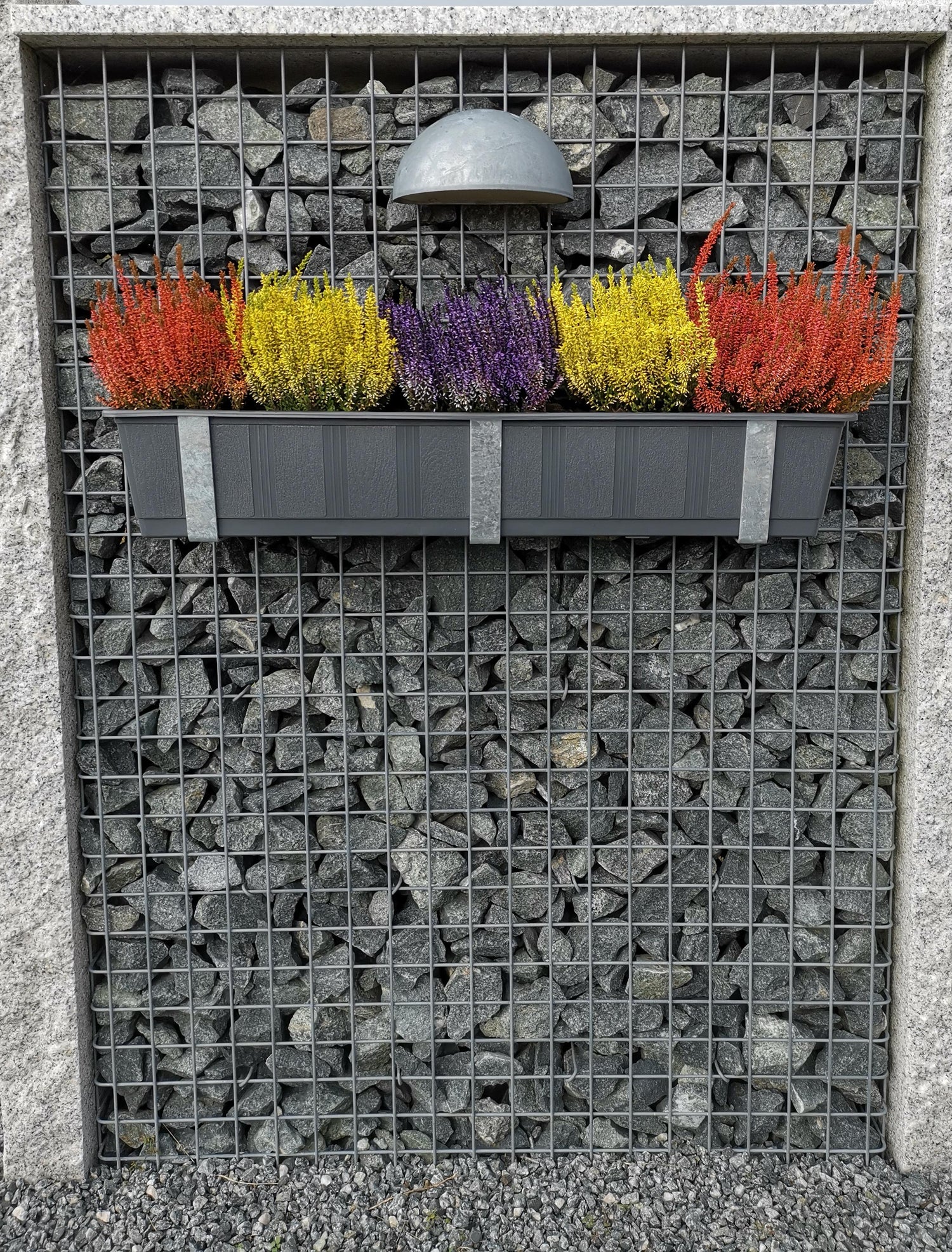 Blumenkastenhalter verzinkt im 3er Set inklusive Blumentopf, für Gabionen MW 5 x 5