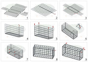 Gabione 100 cm x 30 cm x 20 cm (L x H x T), Maschenweite 10 cm x 10 cm, Spirale