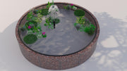 Kuvido Runder Gabionenteich 202 cm Durchmesser x 80 cm Höhe  Hochteich aus verzinktem Stahl, 4 mm Drahtgeflecht, 5 x 5 cm Maschenweite, Gartenteich für Außenbereich