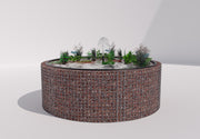 Kuvido Gabionen Hochteich rund, Außendurchmesser 232 cm, Höhe 80 cm, Maschenweite 5 x 5 cm, Wandstärke 15 cm