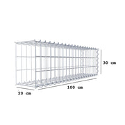 Anbaugabione Typ 2 100 cm x 30 cm x 20 cm (L x H x T), Maschenweite 5 cm x 10 cm, Spirale